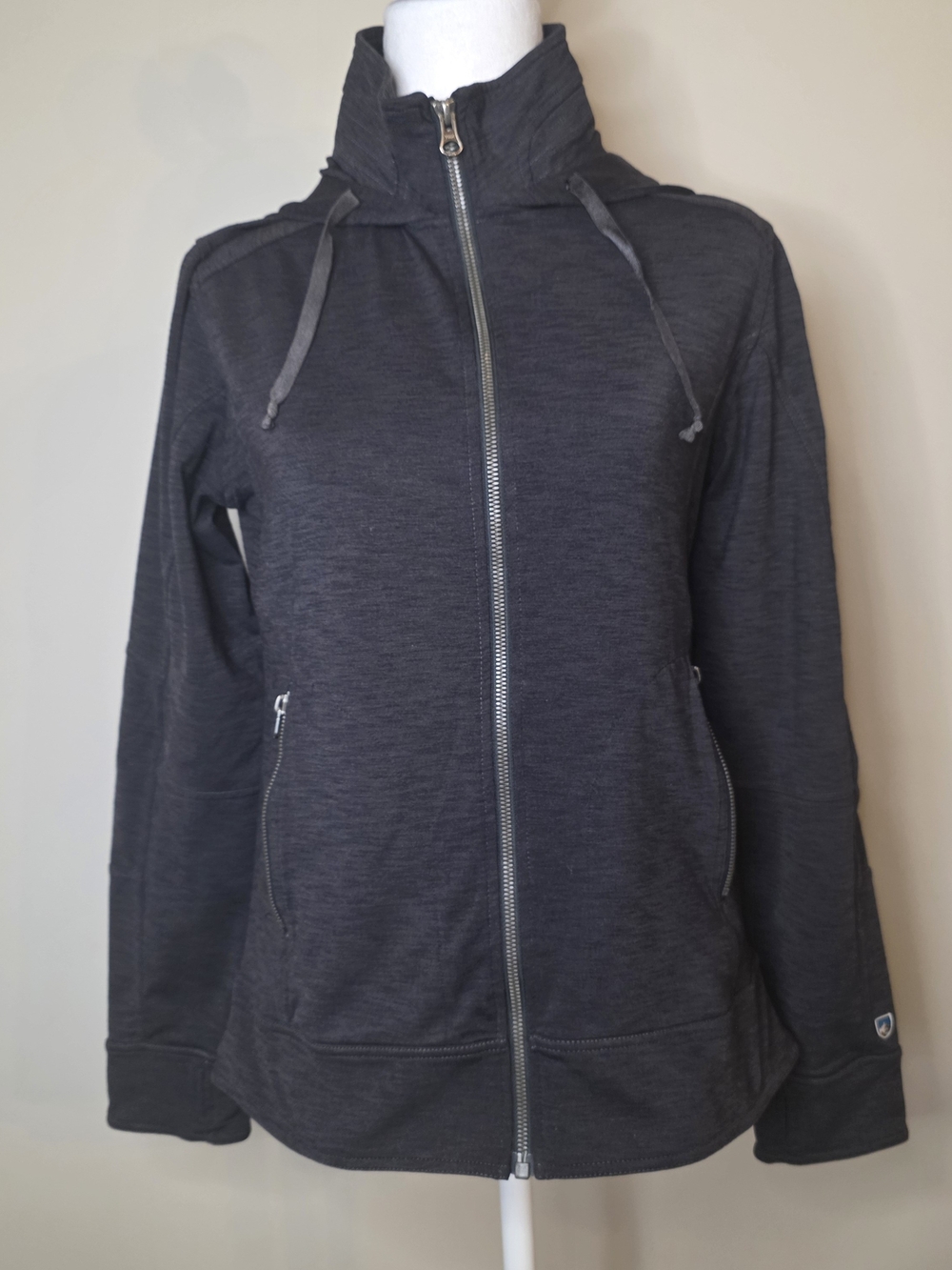 Title: KÜHL Women’s Black Full Zip Hooded Jacket Zip Pockets Size Medium